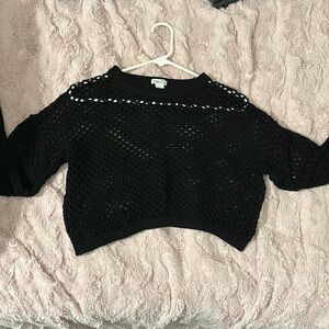 Solid black cover up/ over shirt, long sleeve